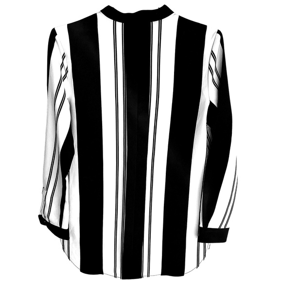 VINCE CAMUTO Long Sleeve Top Black White XS - Picture 3 of 4